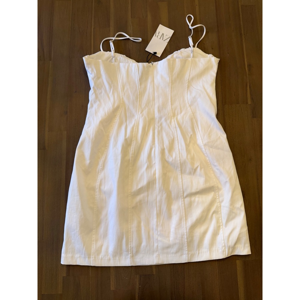 ZARA White Corset Bustier Mini Dress Spaghetti‎ Straps XL